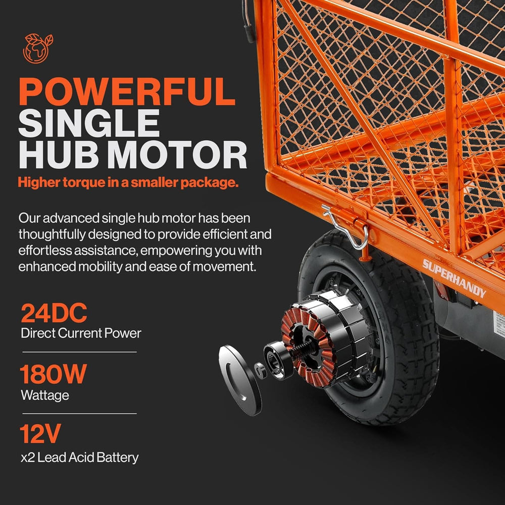 Electric Foldable Garden Wagon Cart – 5000mAh Battery, 300LB Capacity, All-Terrain