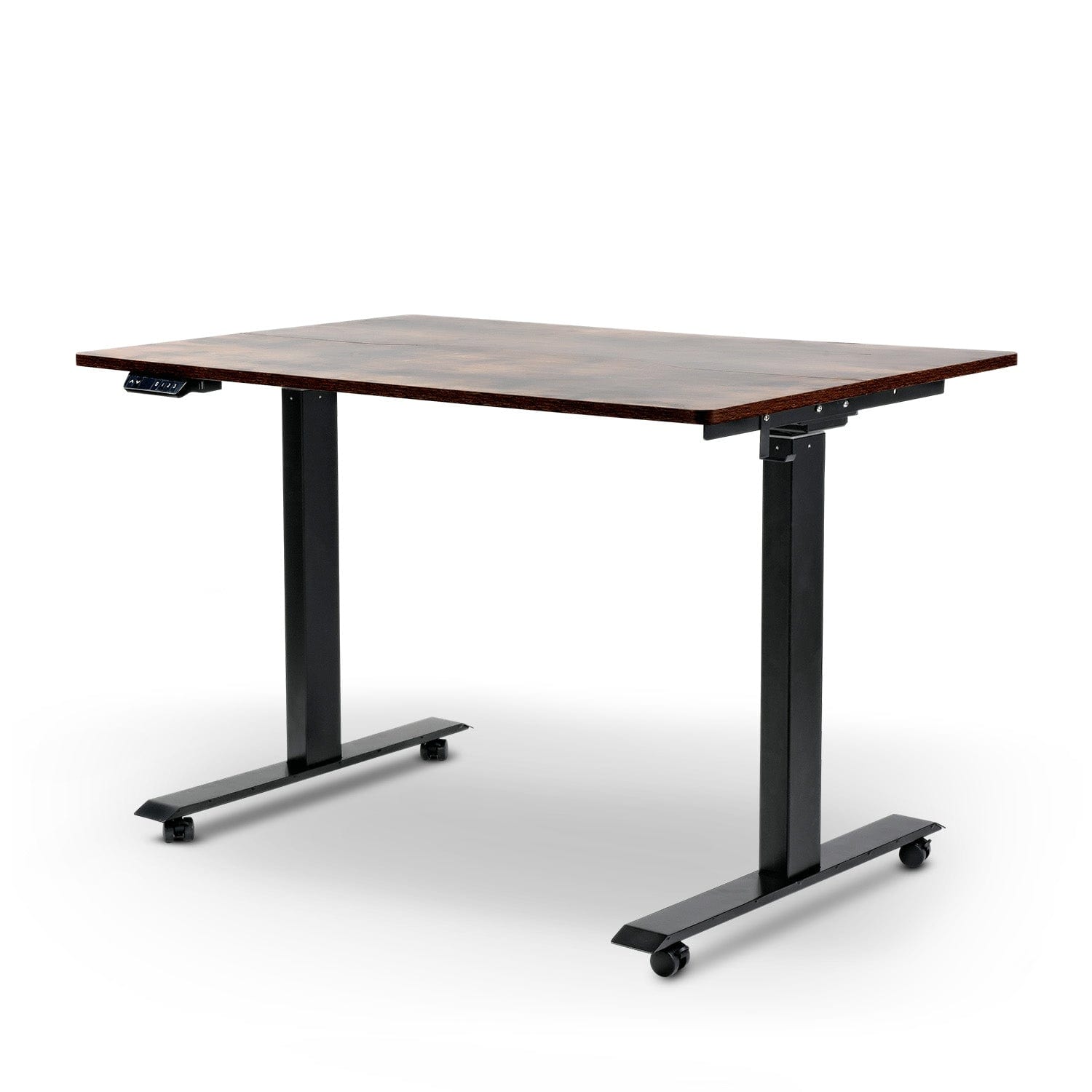 SuperHandy Electric Standing Desk - 48"x30" Rustic Wood