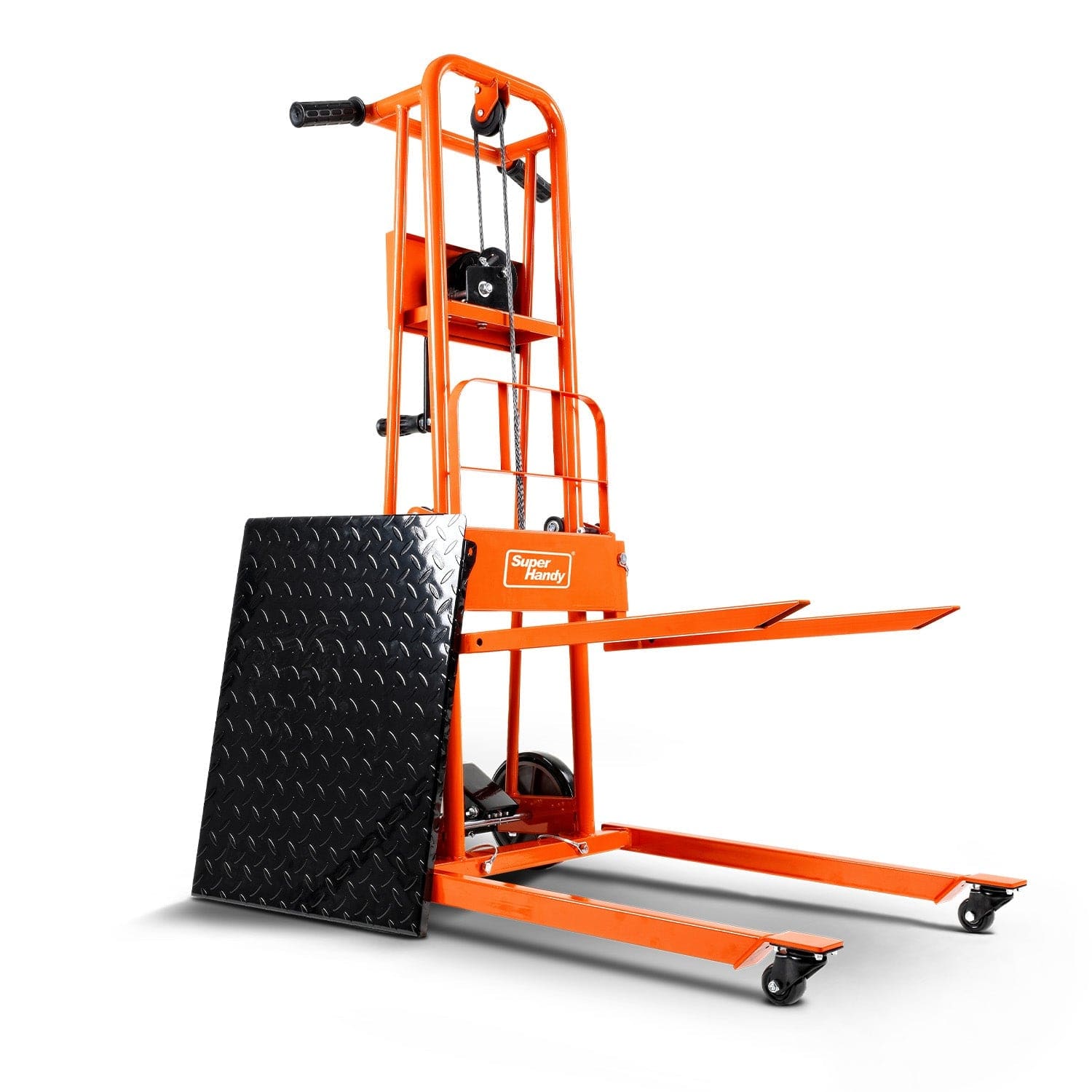 SuperHandy Material Lift Winch Stacker, Pallet Truck Dolly, Lift Table,  Fork Lift, 330 Lbs 40 Max Lift w/ 8 Wheels, Swivel Casters [Patent  Pending] : : Industrial & Scientific