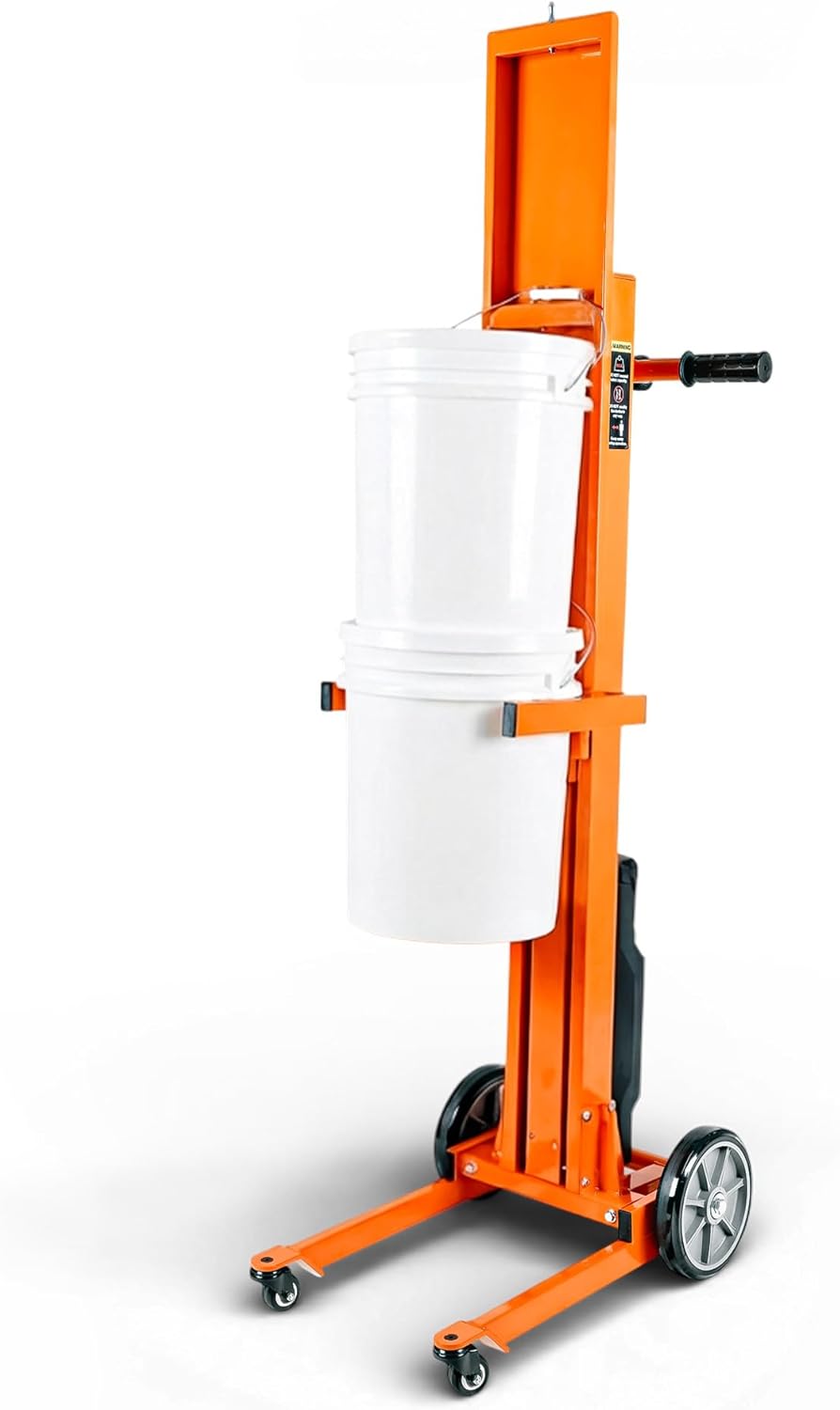 SuperHandy - Outdoor Tools & Mobility Electric Pail Lift Hand Truck, for 5-Gallon Buckets, 48V 2Ah Battery Powered Lifter, for Easy Loading