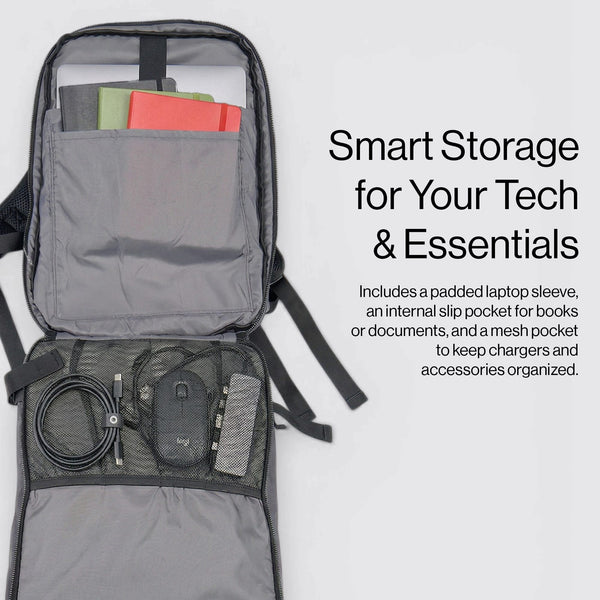 SuperHandy 17 Inch Water-Resistant Tech Backpack – Multiple Compartments Laptop Bag for Work, Travel & Commuting