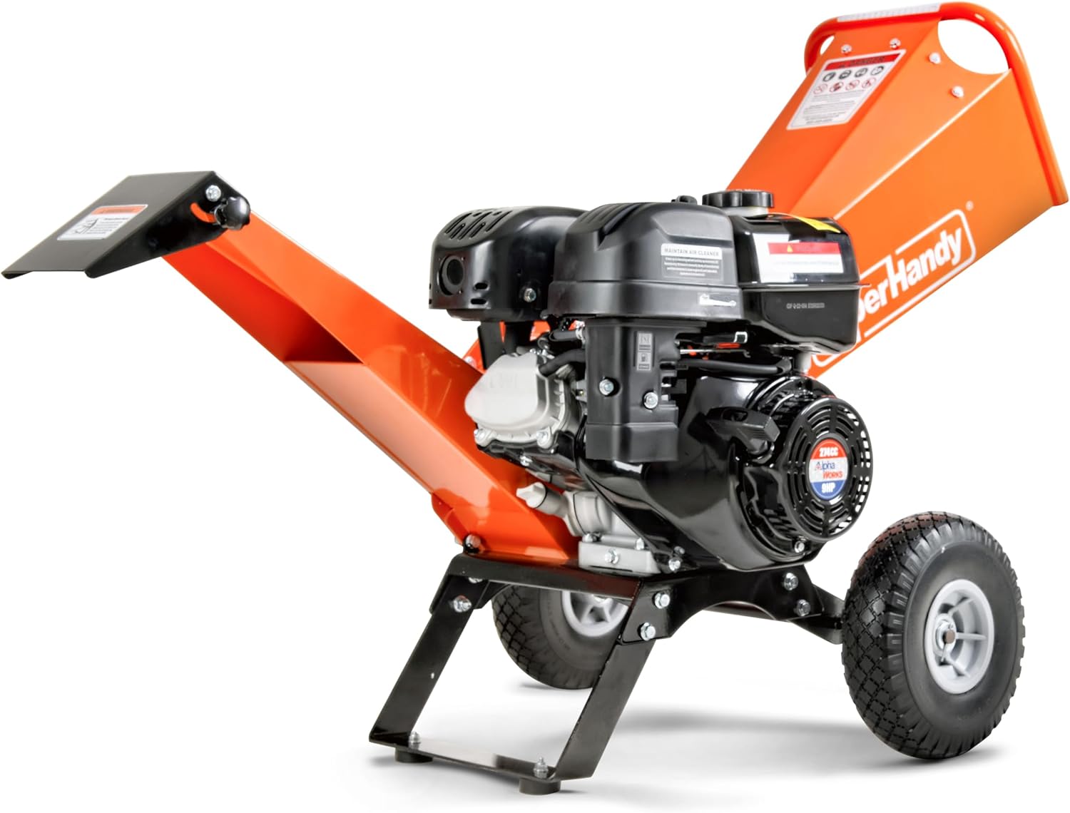 SuperHandy - Outdoor Tools & Mobility SuperHandy 4-Inch Wood Chipper Shredder Mulcher – 9HP Gas-Powered Heavy Duty Chipping Machine
