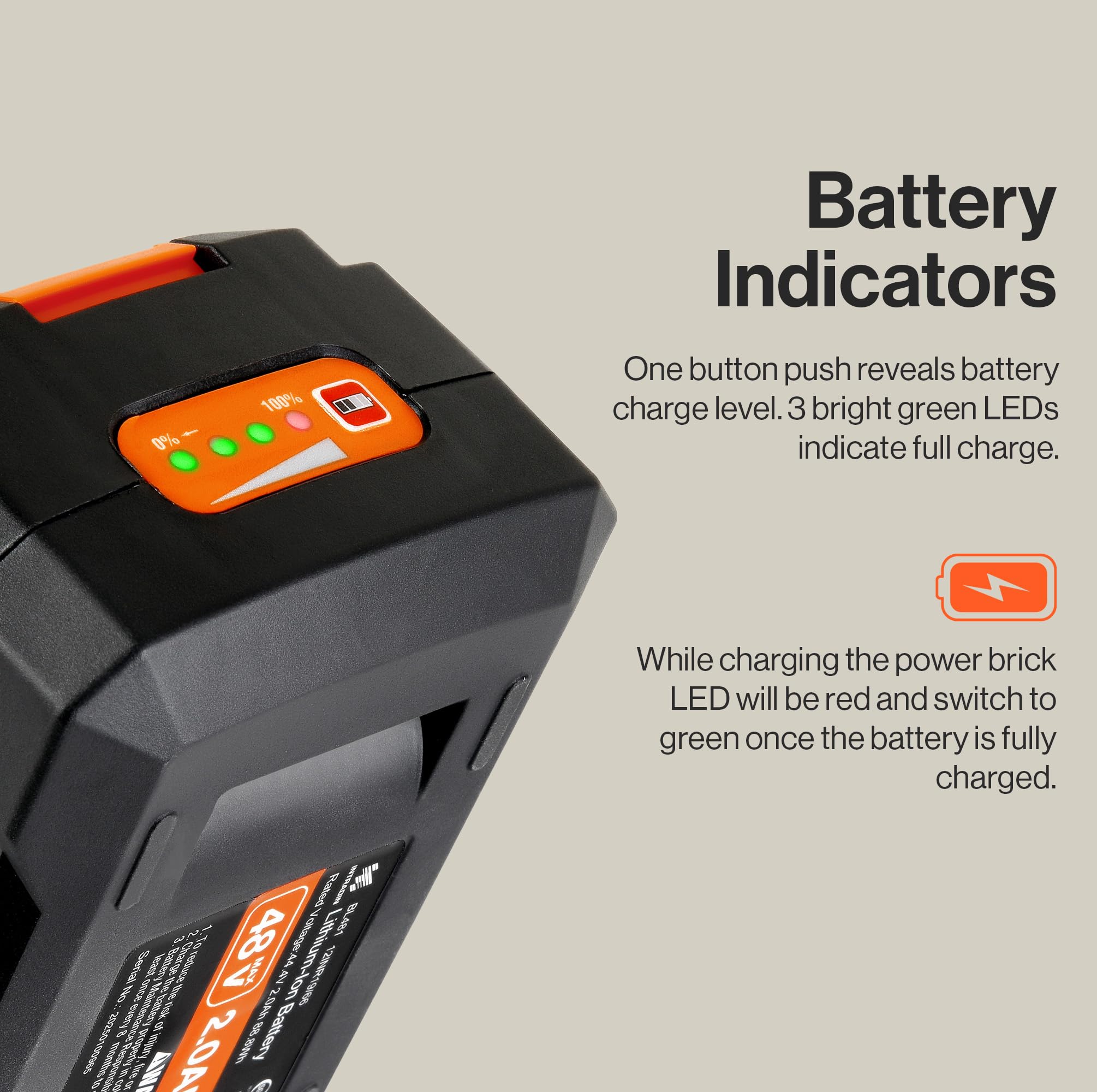 SuperHandy - Outdoor Tools & Mobility SuperHandy 48V 2Ah Battery with Charger , Fast Charging, Impact-Resistant Case – Compatible with Mobility Scooters, Augers, and More