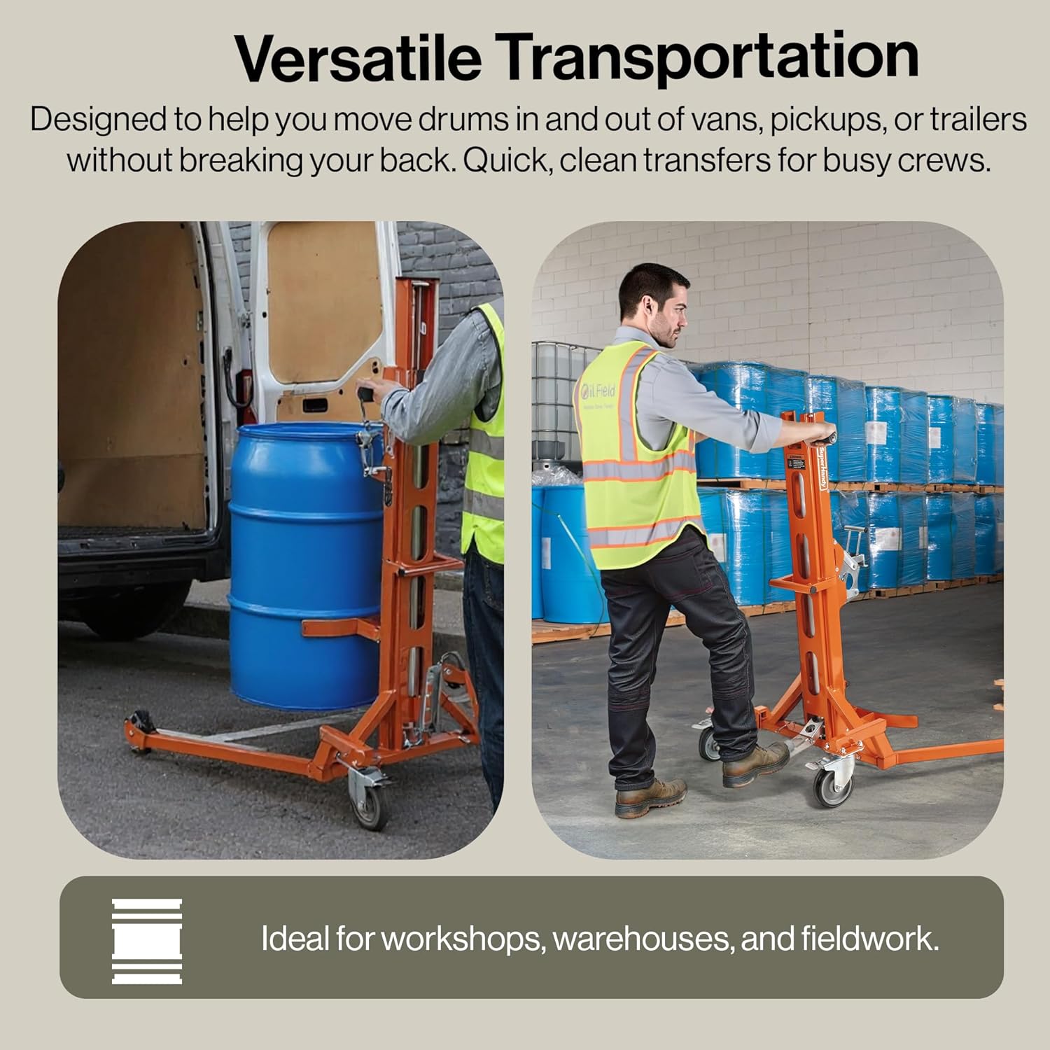 SuperHandy - Outdoor Tools & Mobility SuperHandy Hydraulic Drum Lift - 550 LB Capacity Barrel Handler for 55-Gallon Drums