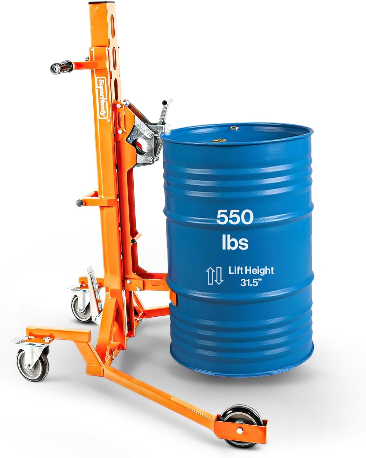 SuperHandy - Outdoor Tools & Mobility SuperHandy Hydraulic Drum Lift - 550 LB Capacity Barrel Handler for 55-Gallon Drums