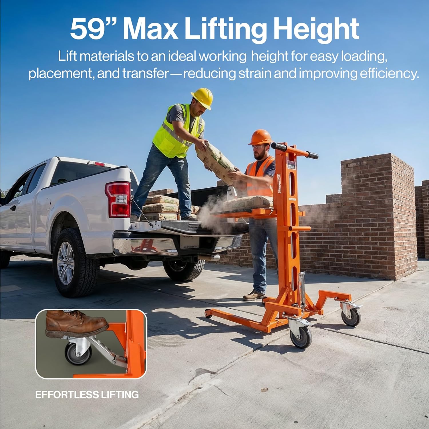 SuperHandy - Outdoor Tools & Mobility SuperHandy Hydraulic Material Lift Stacker, Portable Forklift – 550 lbs Capacity
