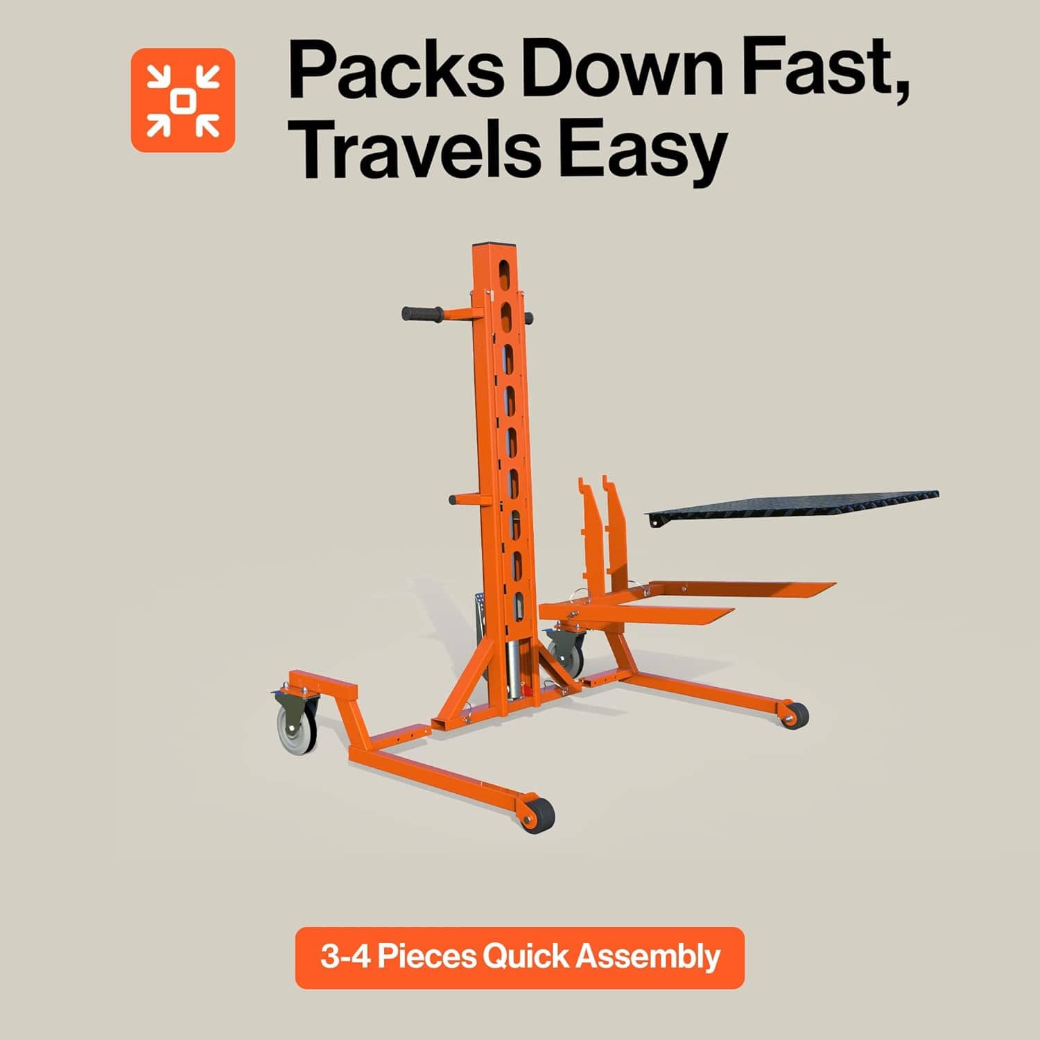 SuperHandy - Outdoor Tools & Mobility SuperHandy Hydraulic Material Lift Stacker, Portable Forklift – 550 lbs Capacity