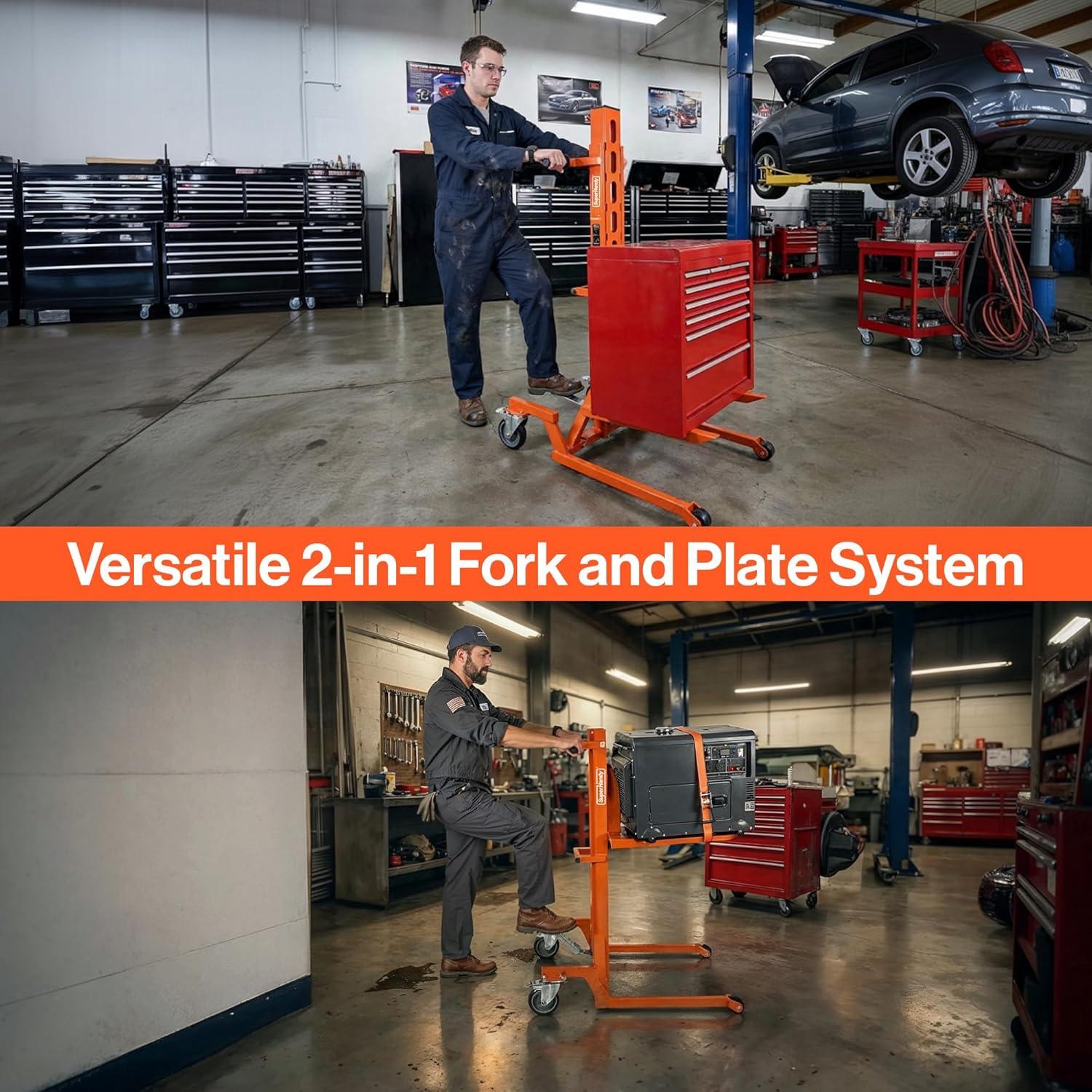 SuperHandy - Outdoor Tools & Mobility SuperHandy Hydraulic Material Lift Stacker, Portable Forklift – 550 lbs Capacity