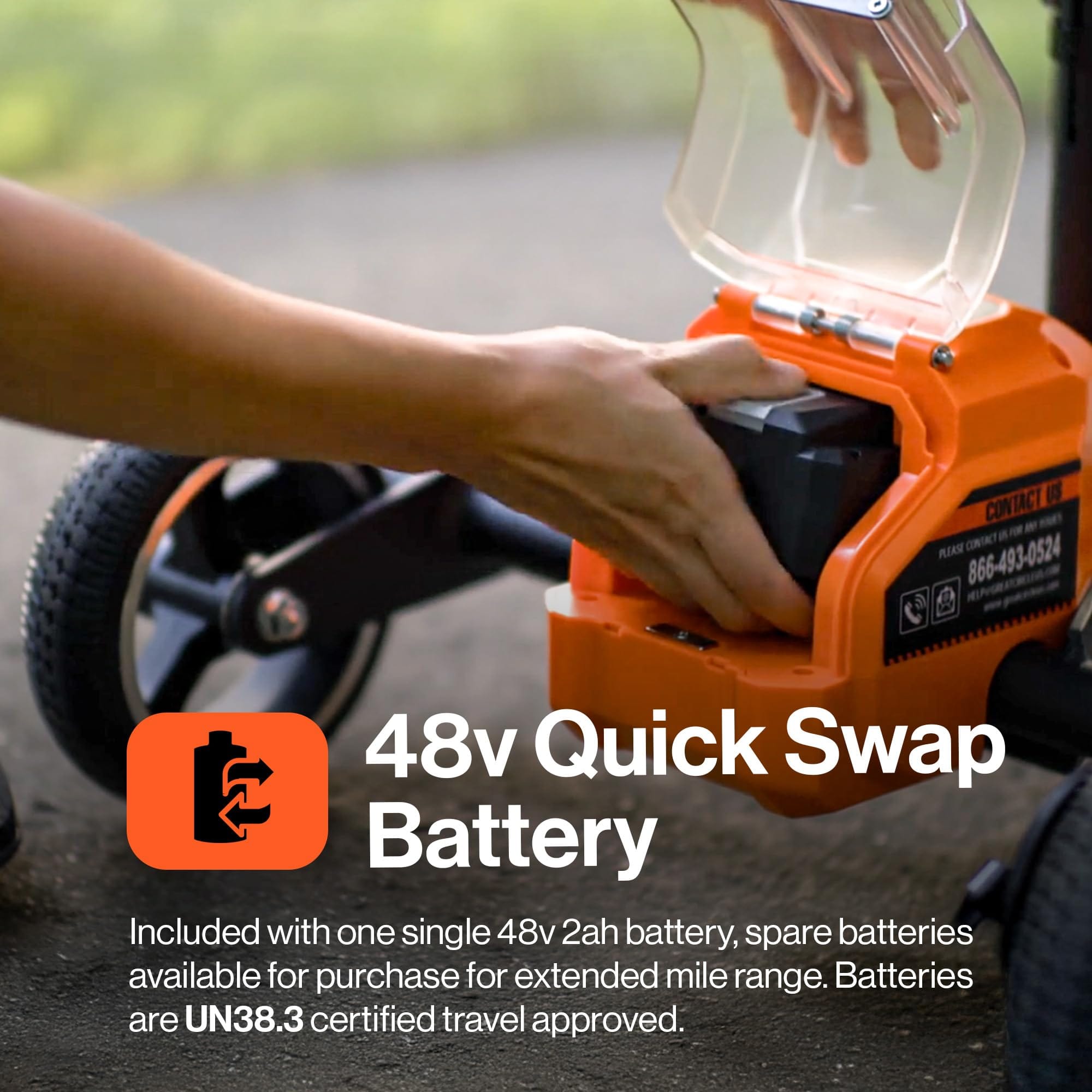 SuperHandy - Outdoor Tools & Mobility SuperHandy Passport Mobility Scooter for Adults - Foldable, 3 Wheel, Airline Travel Friendly - 13 Mile Range, 48V 2Ah Li-Ion Swappable Battery System (1 Li-Ion Battery)