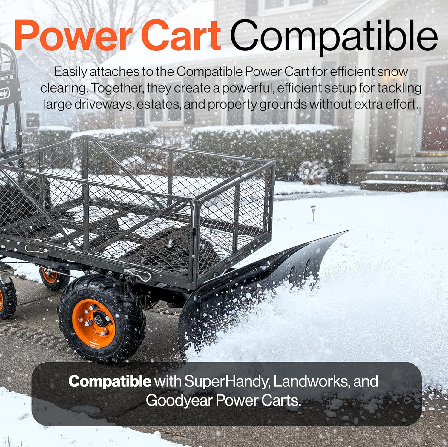 SuperHandy - Outdoor Tools & Mobility SuperHandy Snow Plow Blade Attachment – Compatible with Electric Utility Carts GUO095 GUO122