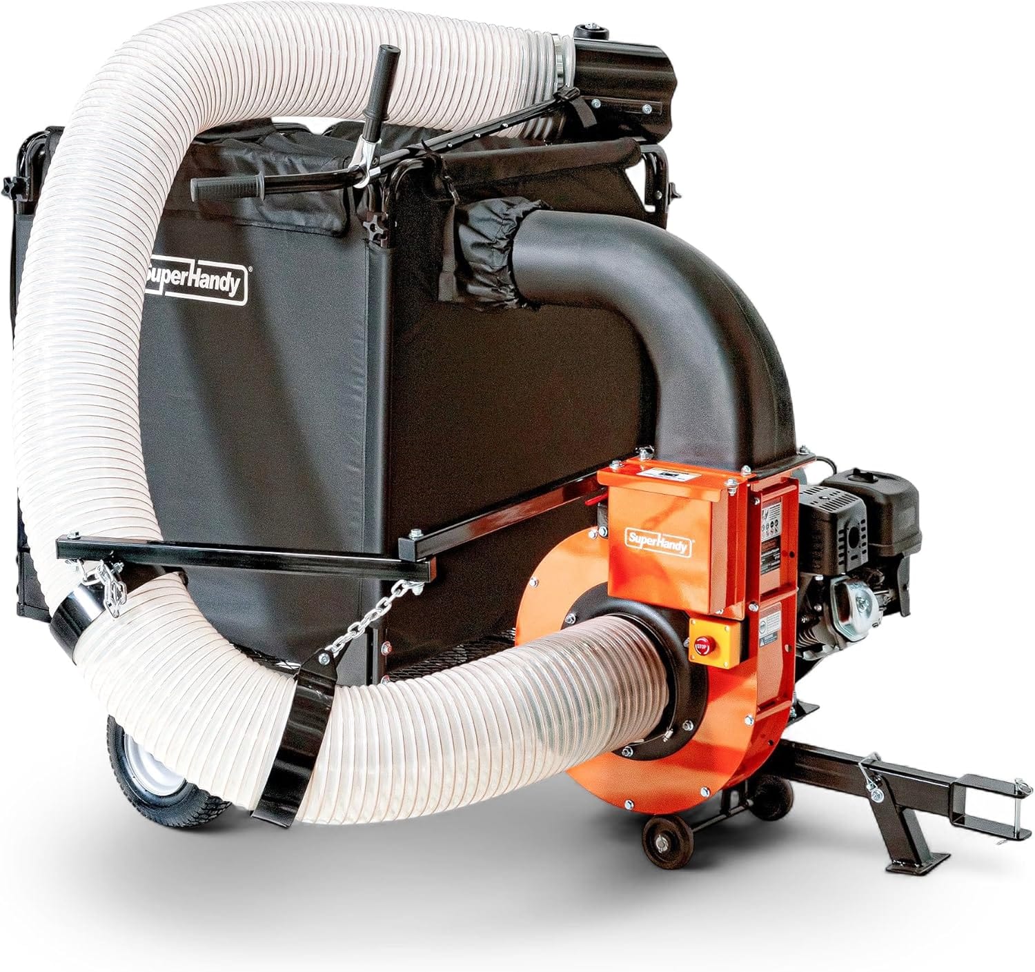 SuperHandy - Outdoor Tools & Mobility SuperHandy Towable Leaf and Lawn Vacuum – 180 Gal Collection, 15HP Electric Start Engine, Serrated Impeller, Pin-Hitch, One-Hand Dump, 13 in. Wheels