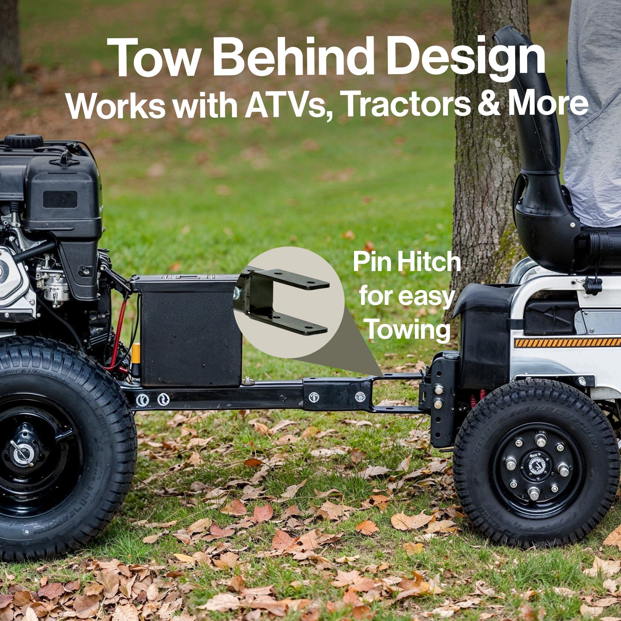 SuperHandy - Outdoor Tools & Mobility Tow-Behind Leaf Blower – 15HP Electric Start Gas Engine 3000 CFM, 207 MPH Air Speed