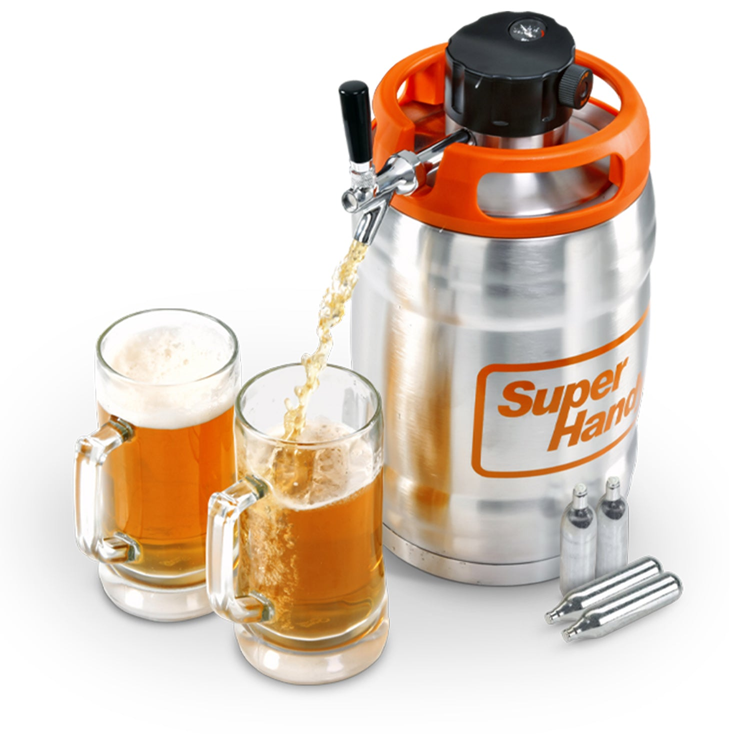SuperHandy Pressurized Beer Keg - 170oz, 16g C02 Cartridge
