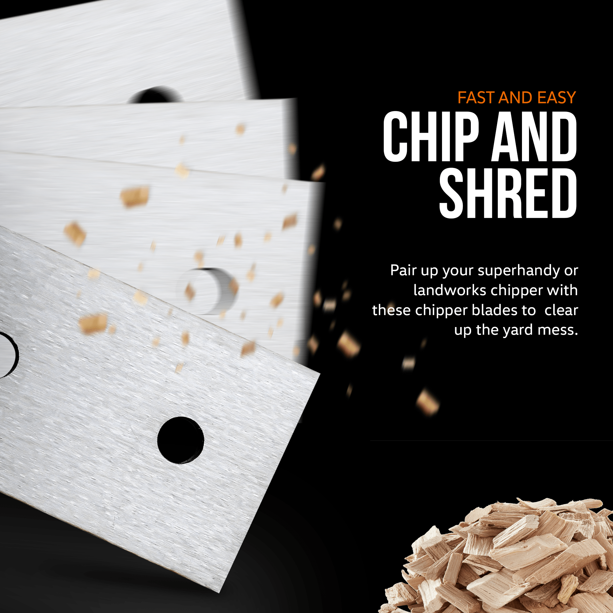 SuperHandy Replacement Wood Chipper Blades - For Wood Chipper Compact