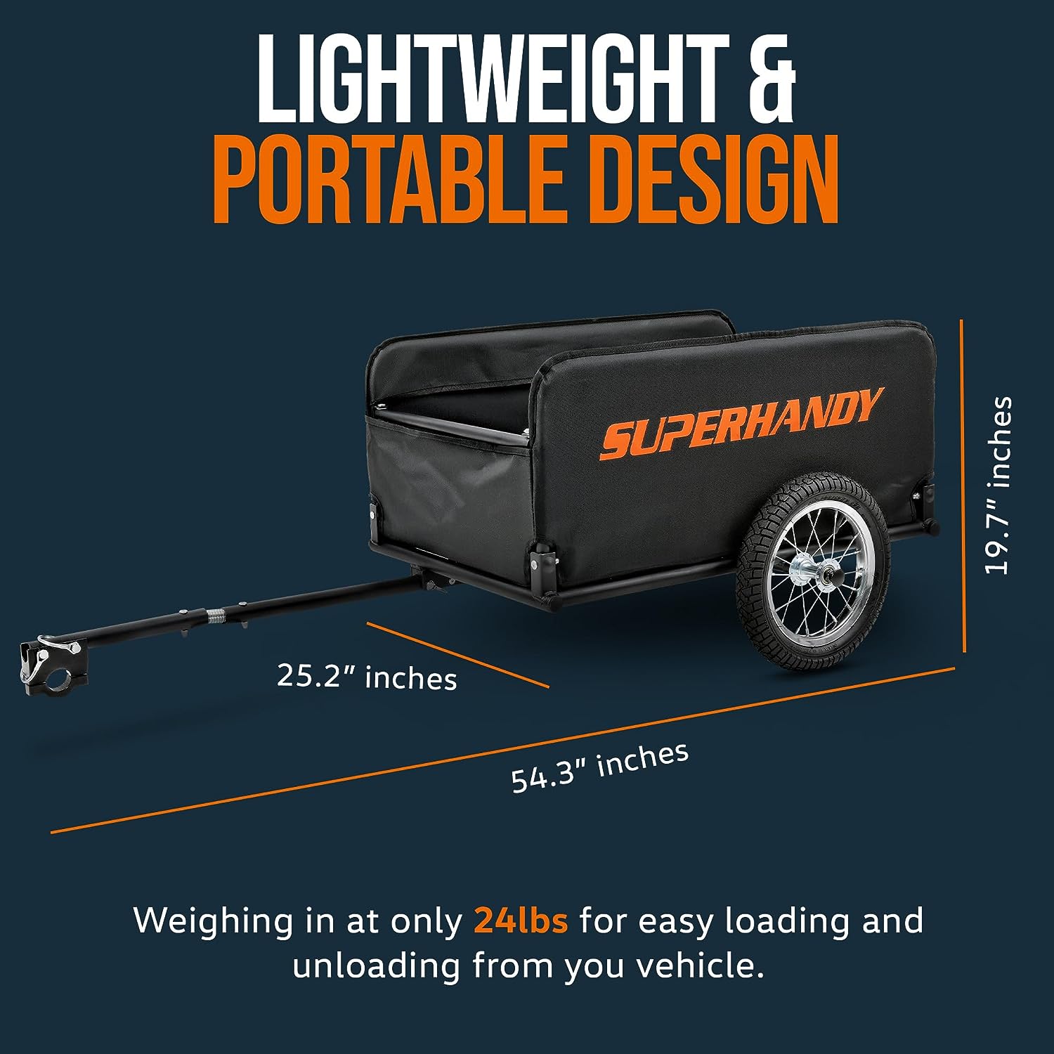 SuperHandy Scooter Cargo Trailer - 155 lbs Capacity, Lightweight, Tool Free Assembly