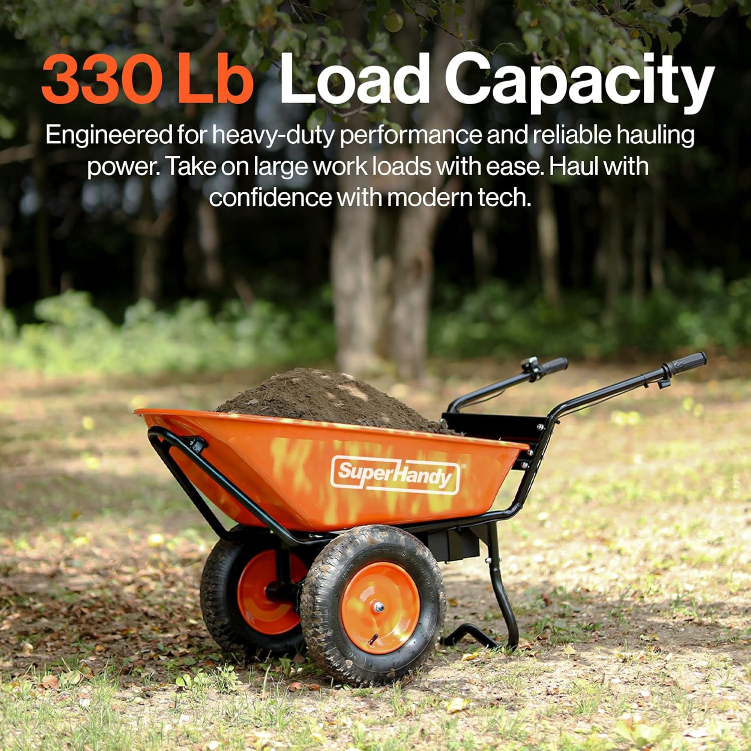 SuperHandy SuperHandy Electric Dualie Wheelbarrow - 48V 4Ah Battery, 330Lb Max Weight