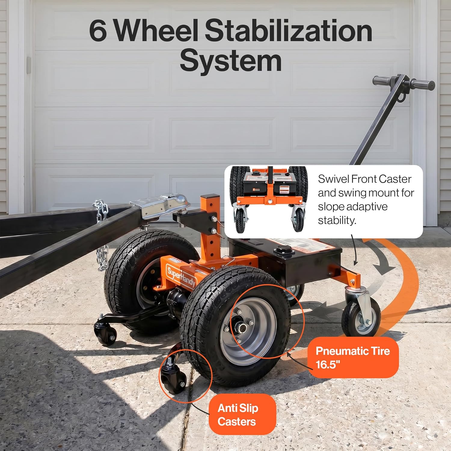 SuperHandy SuperHandy Electric Trailer Dolly - 24V 9Ah Battery, 5000 Lb Towing Capacity