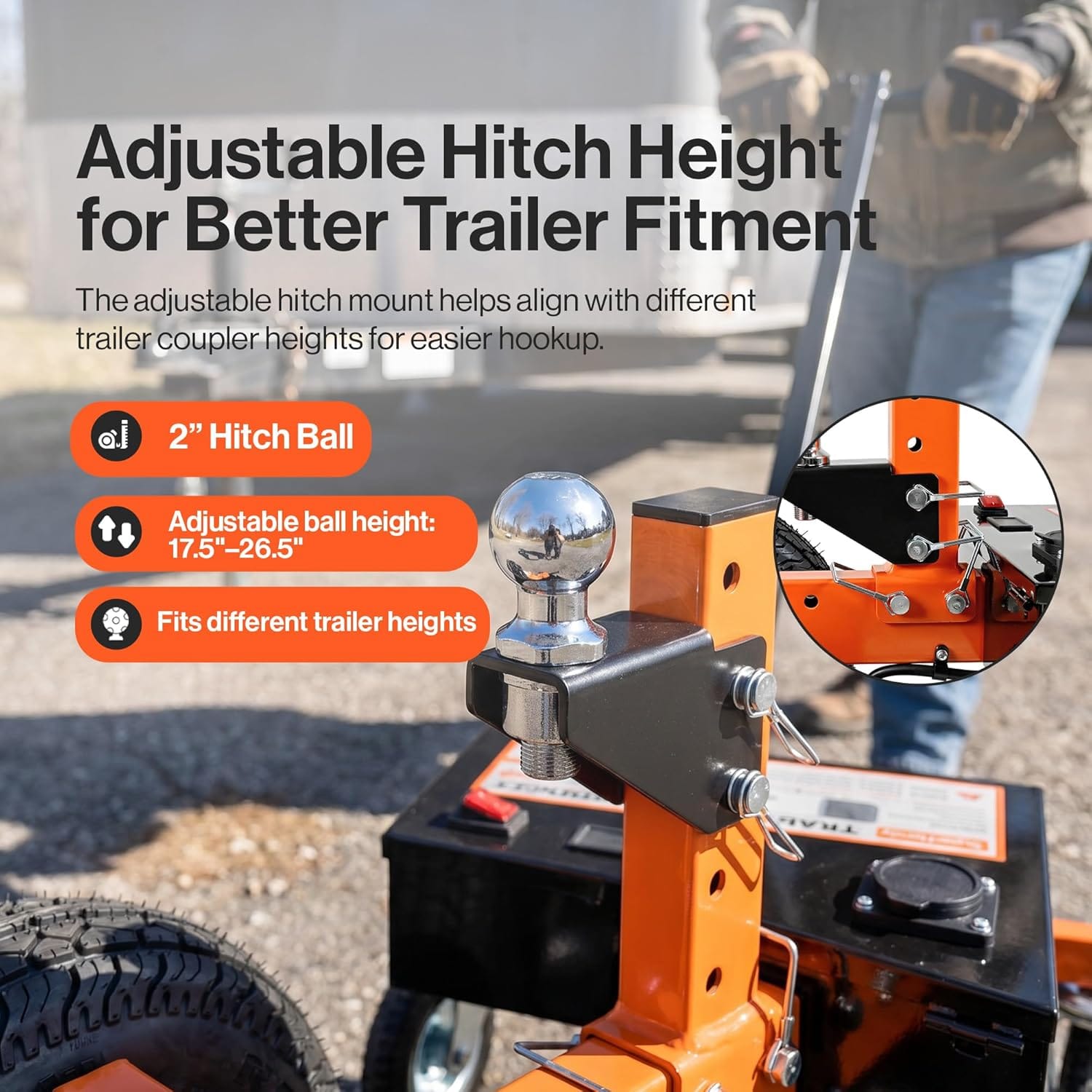 SuperHandy SuperHandy Electric Trailer Dolly - 24V 9Ah Battery, 5000 Lb Towing Capacity