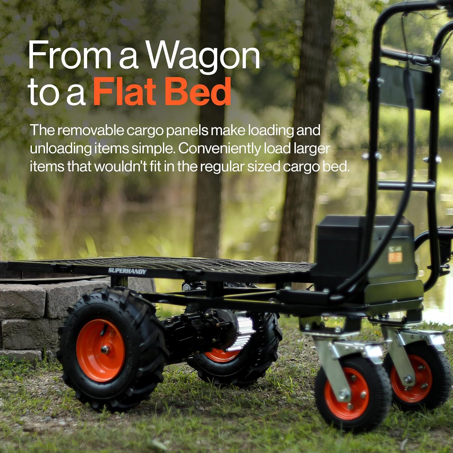 SuperHandy SuperHandy Electric Utility Wagon Pro - 48V 4Ah Li-Ion Battery, 660Lb Max Weight