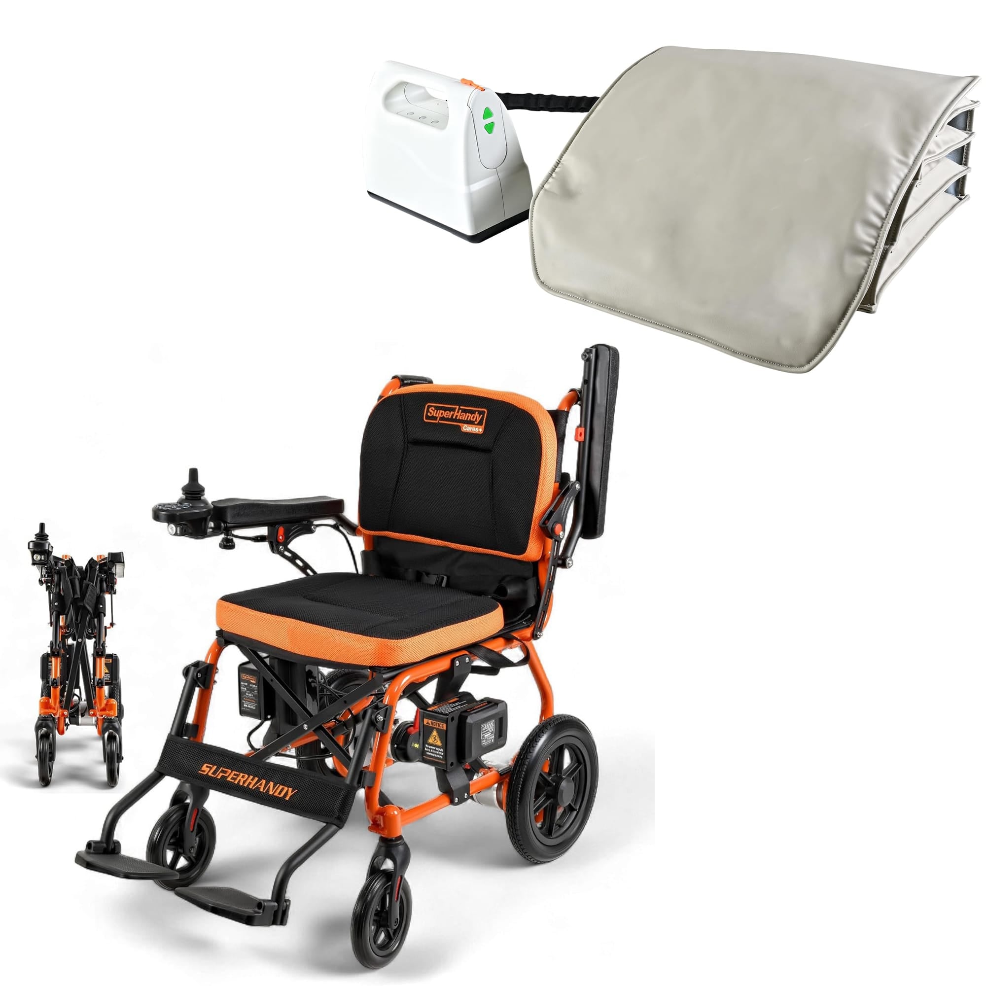 SuperHandy GoRide 2 Electric Wheelchair + Seat Lift Assist Cushion