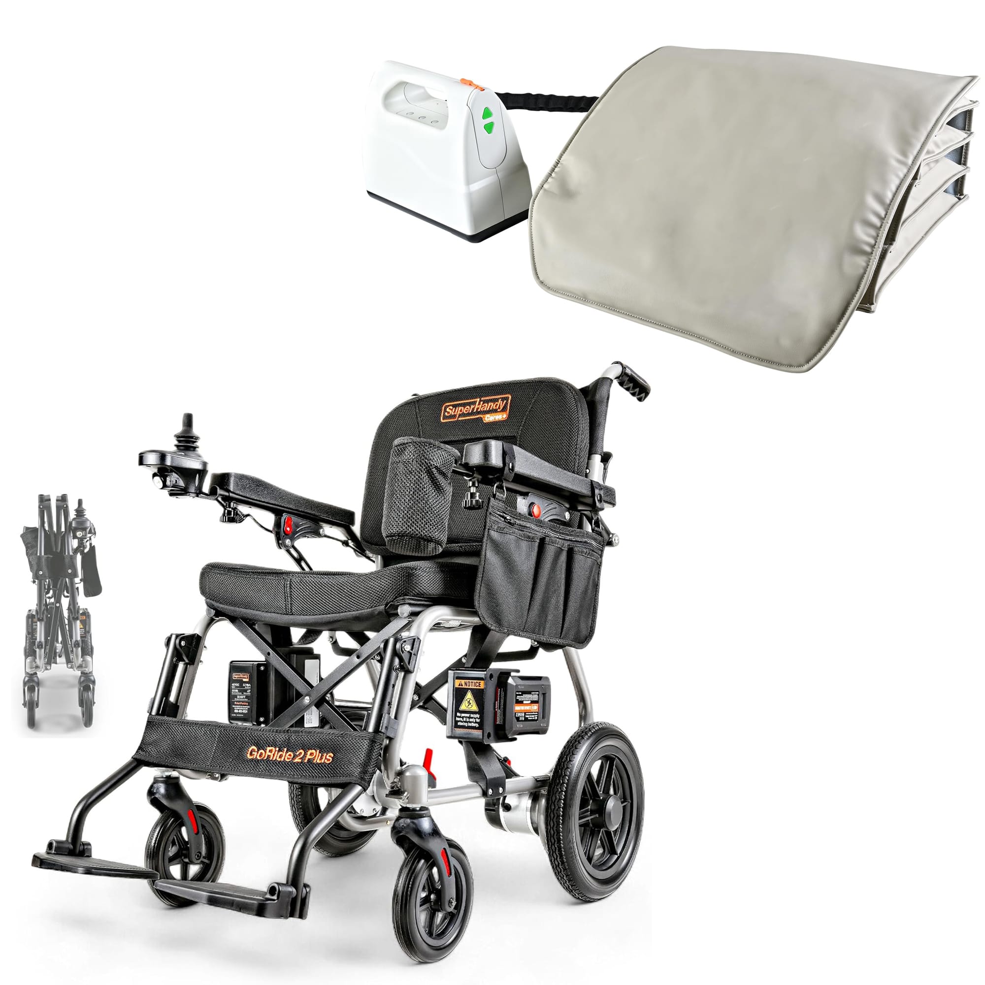 SuperHandy GoRide 2 Plus Electric Wheelchair + Seat Lift Assist