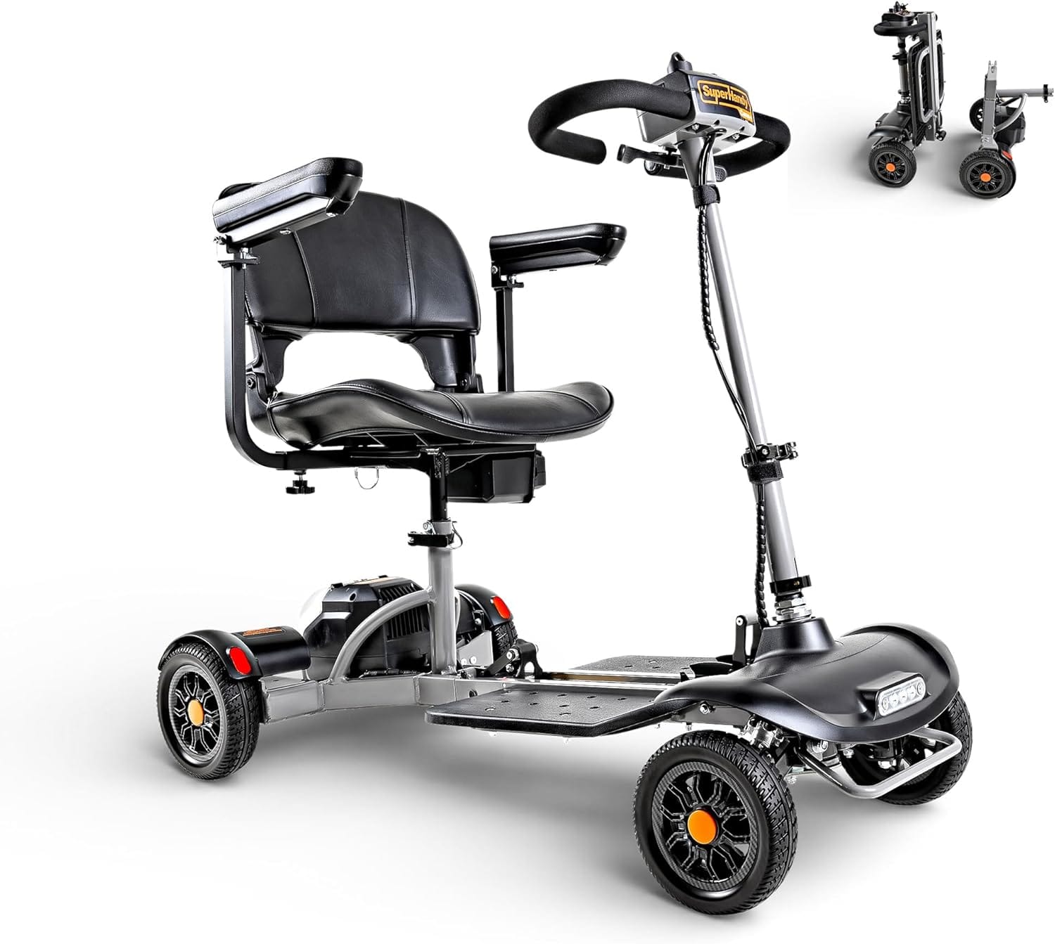 SuperHandy SuperHandy Passport Flex 4 Wheel Power Mobility Scooter – Quick-Disassembly Aluminum Frame, Foldable & Compact, 48V Li-Ion Battery