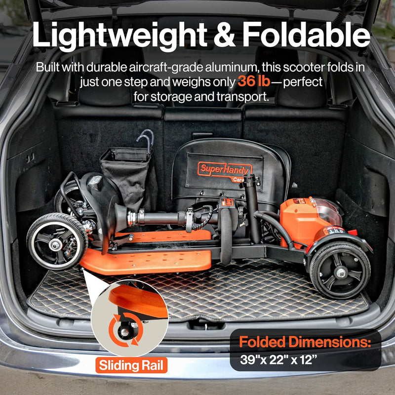 SuperHandy SuperHandy Passport Prime Mobility Scooter Foldable 4-Wheel Electric Scooter, 330 lbs Capacity