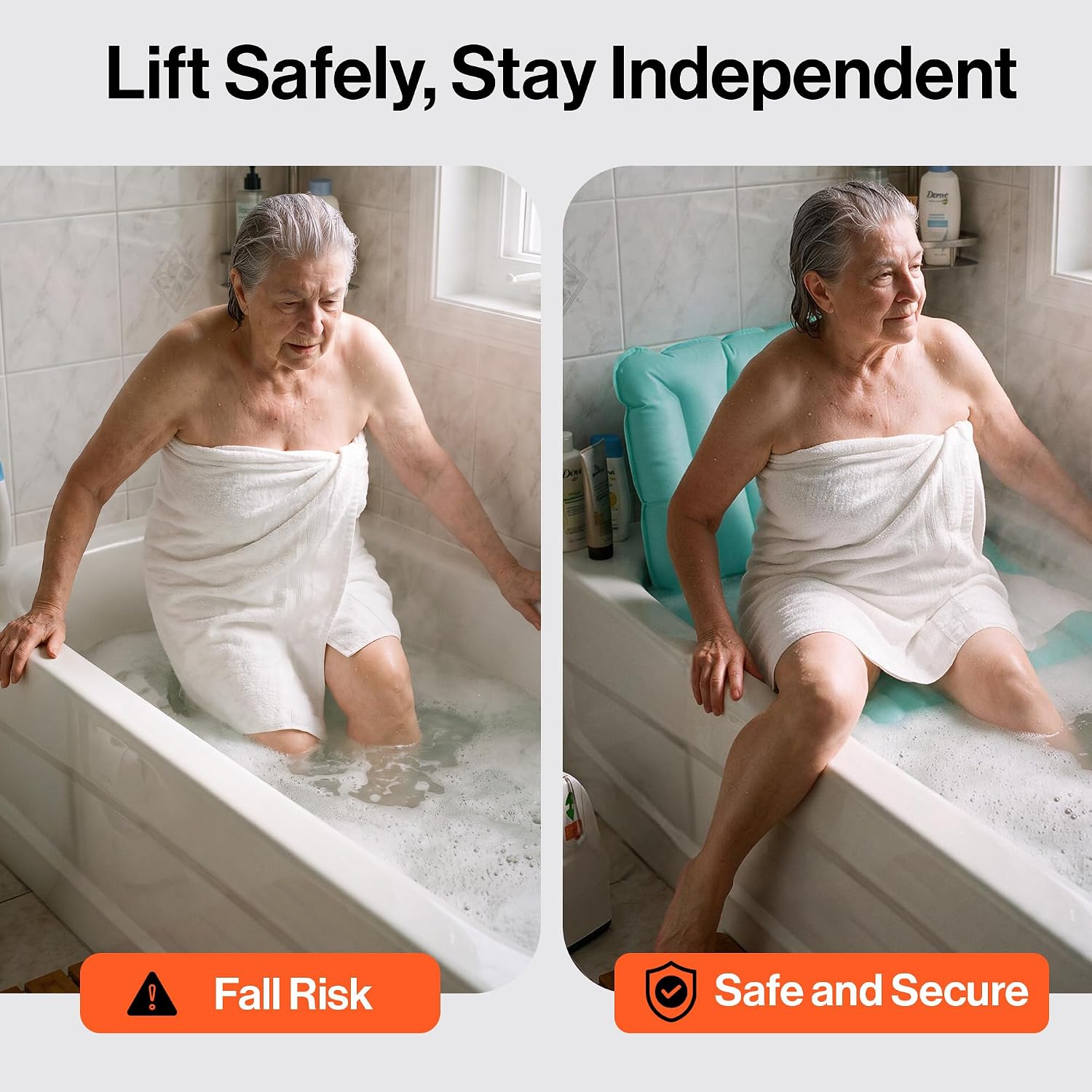 SuperHandy Superhandy Portable Inflatable Bath Lift Cushion for Seniors