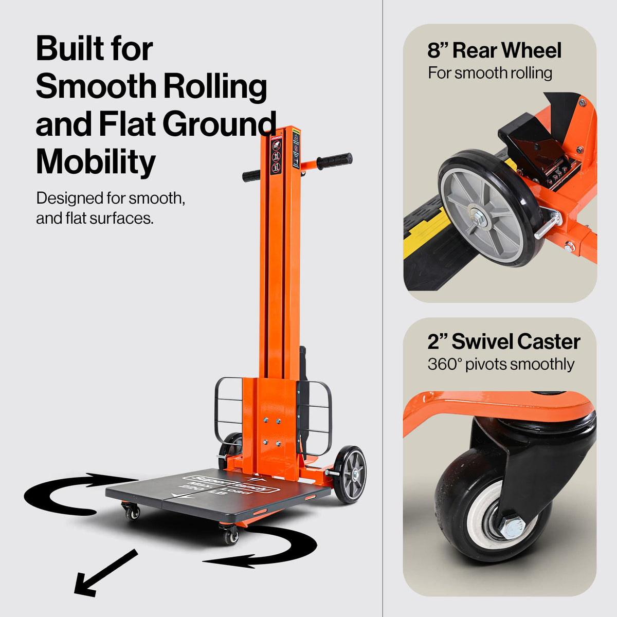 SuperHandy SuperHandy Powered Lift Hand Truck, Lift Stacker Load Positioner - 220lbs Capacity