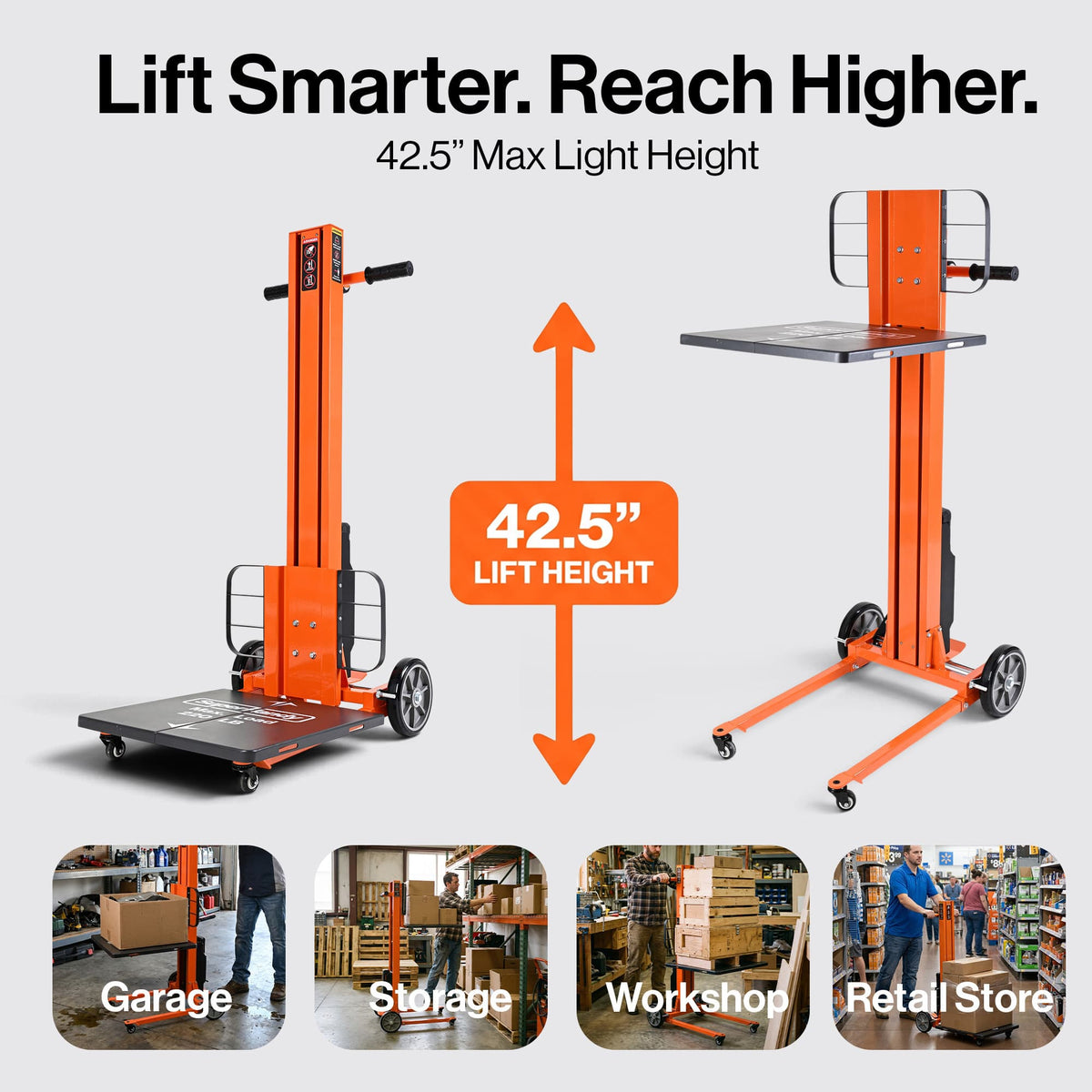 SuperHandy SuperHandy Powered Lift Hand Truck, Lift Stacker Load Positioner - 220lbs Capacity