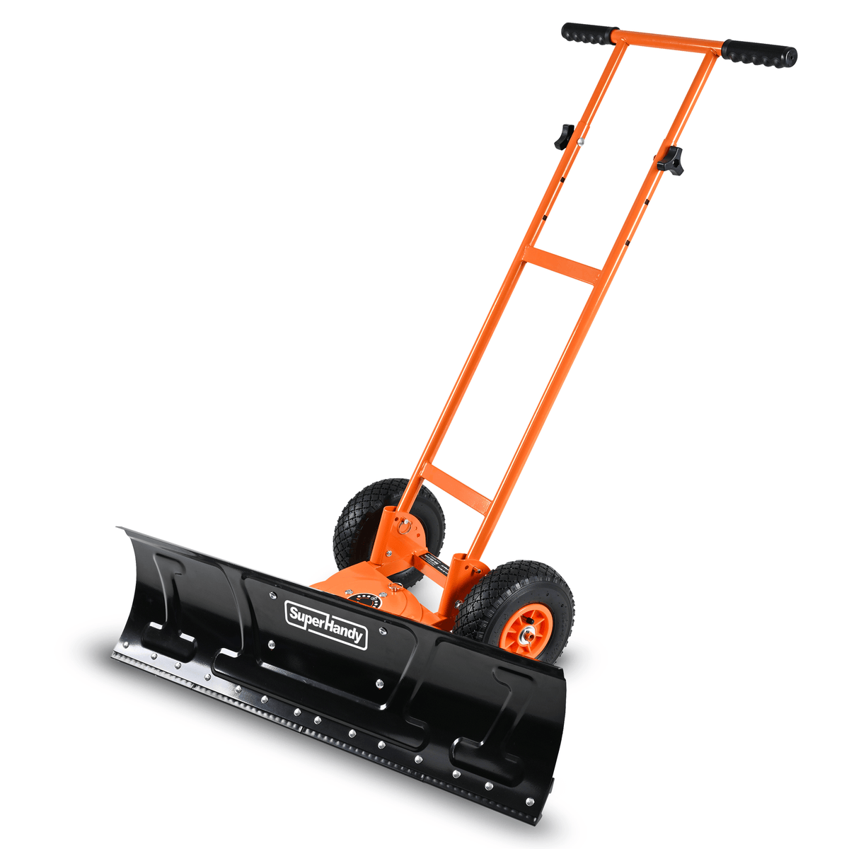 SuperHandy Superhandy Wheeled Snow Shovel, 36" Snow Pusher with Adjustable Blade Angle