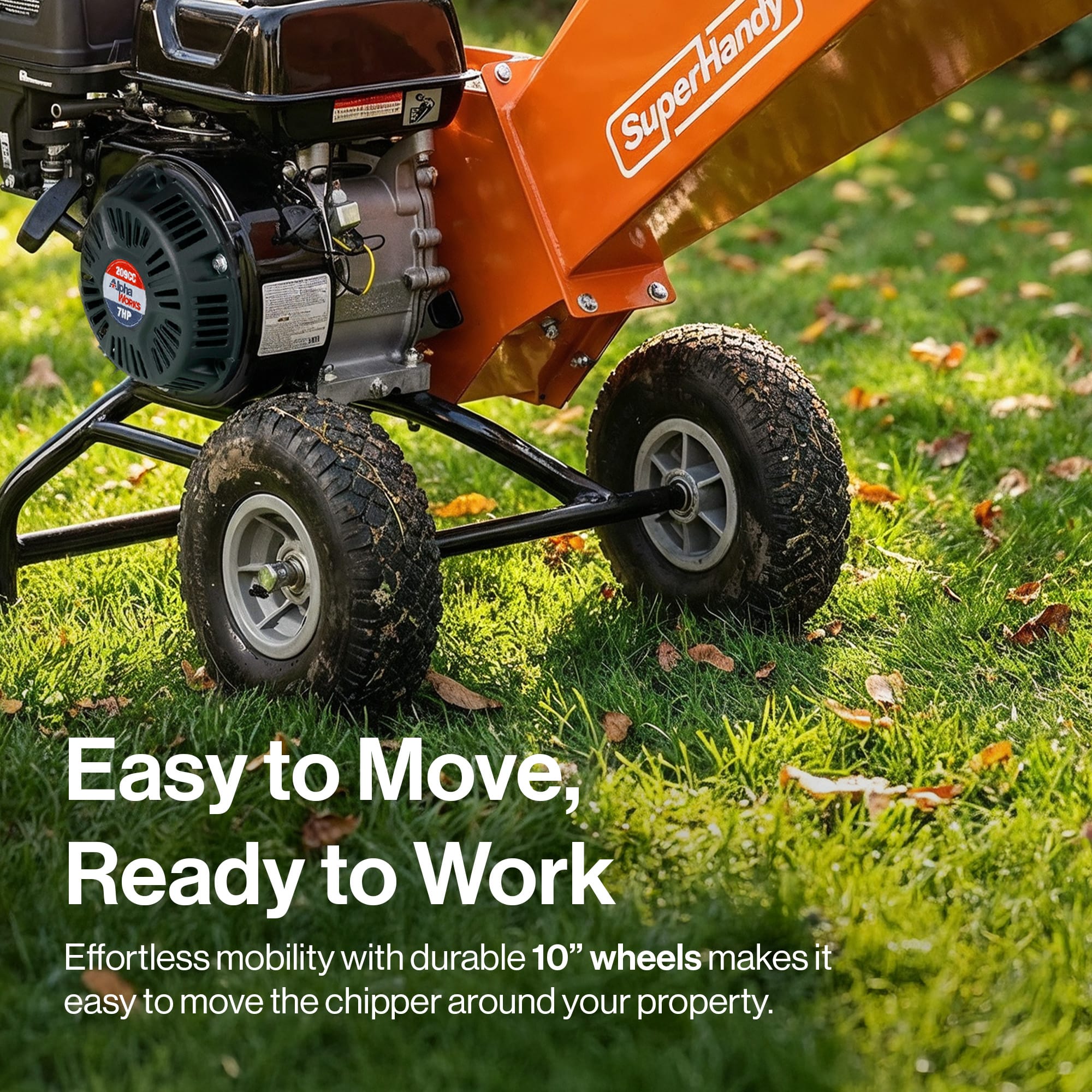 SuperHandy SuperHandy Wood Chipper Compact - 7HP 212CC, 3" Max Branch Capacity