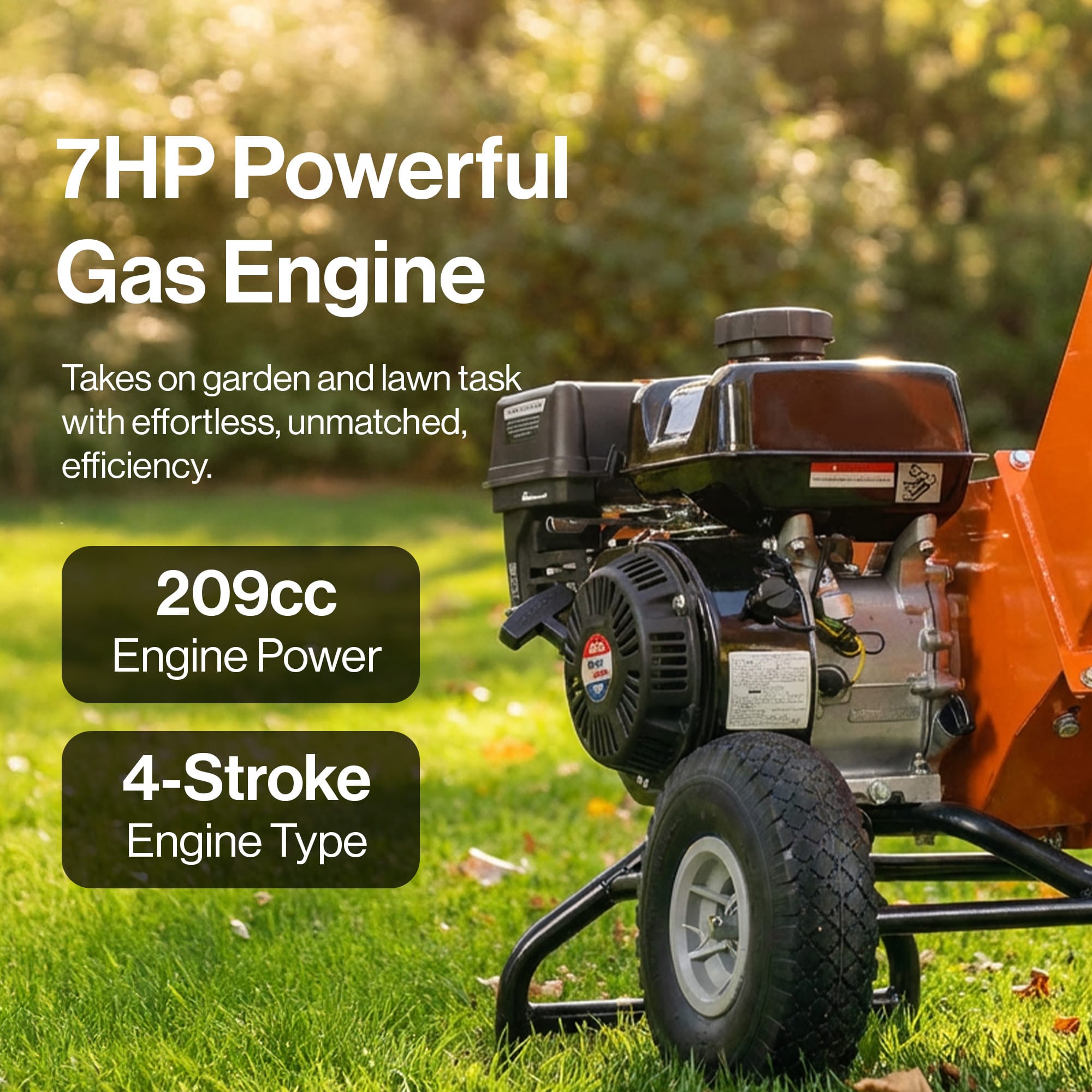 SuperHandy SuperHandy Wood Chipper Compact - 7HP 212CC, 3" Max Branch Capacity