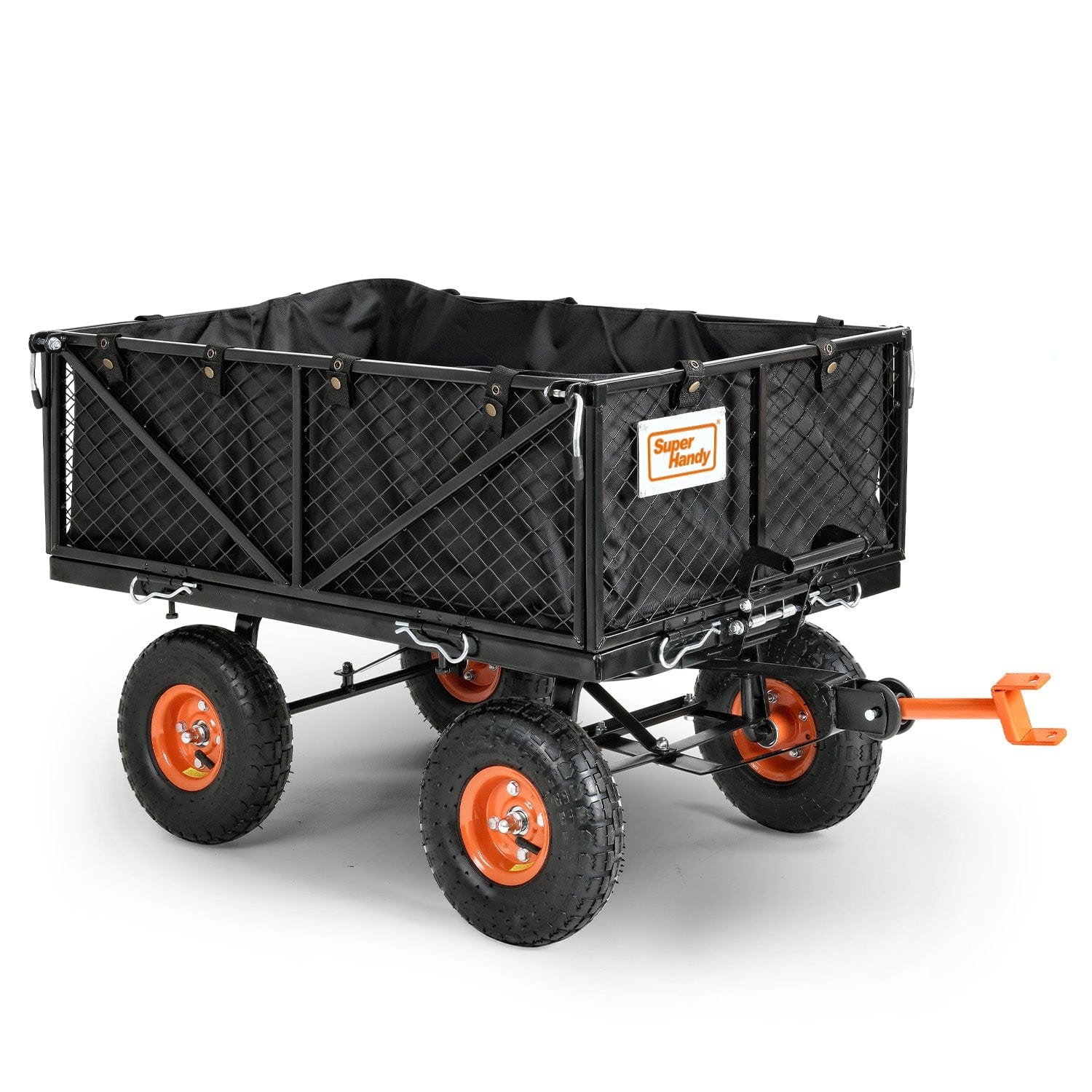 3 cu. ft. Outdoor Steel Shopping Utility Wagon Garden Cart in Red Wheel