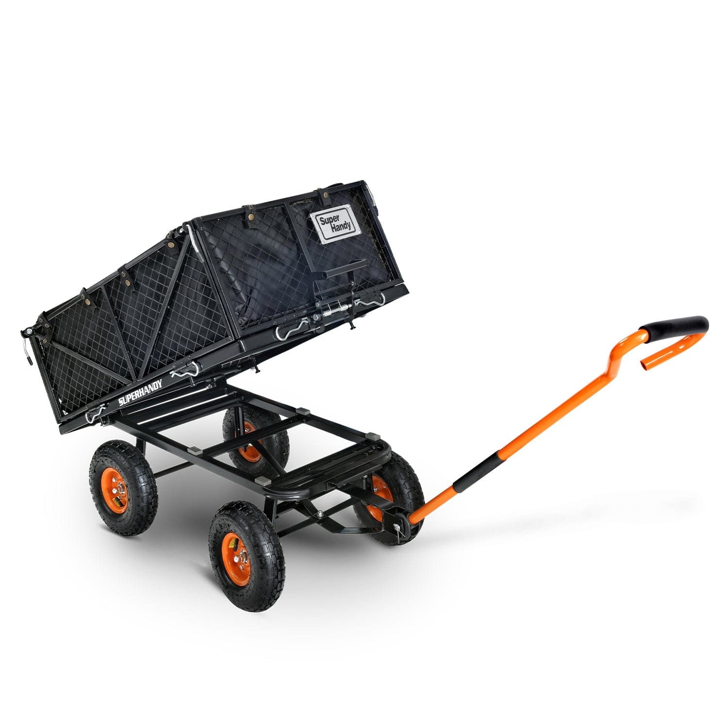 SuperHandy Towable Garden Cart - Quick Dump System, 10" Tires, Connects with Tugger Scooter