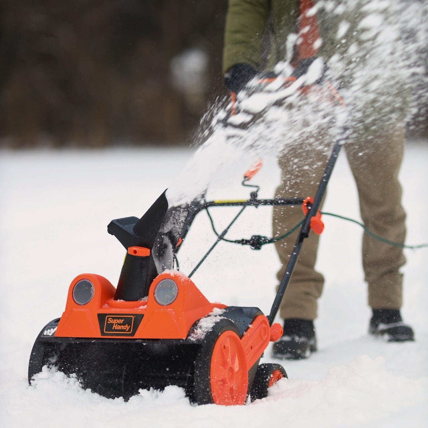 Walk-Behind Electric Snow Blower - 120V Corded, 10 Clearing Width   SuperHandy - SuperHandy - Shop Outdoor Power Equipment & Mobility