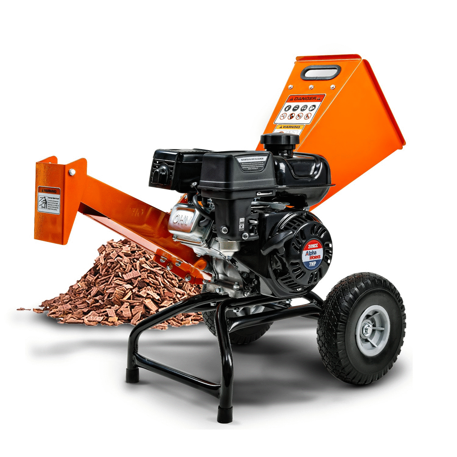 SuperHandy Wood Chipper Compact - 7HP 212CC, 3" Max Branch Capacity
